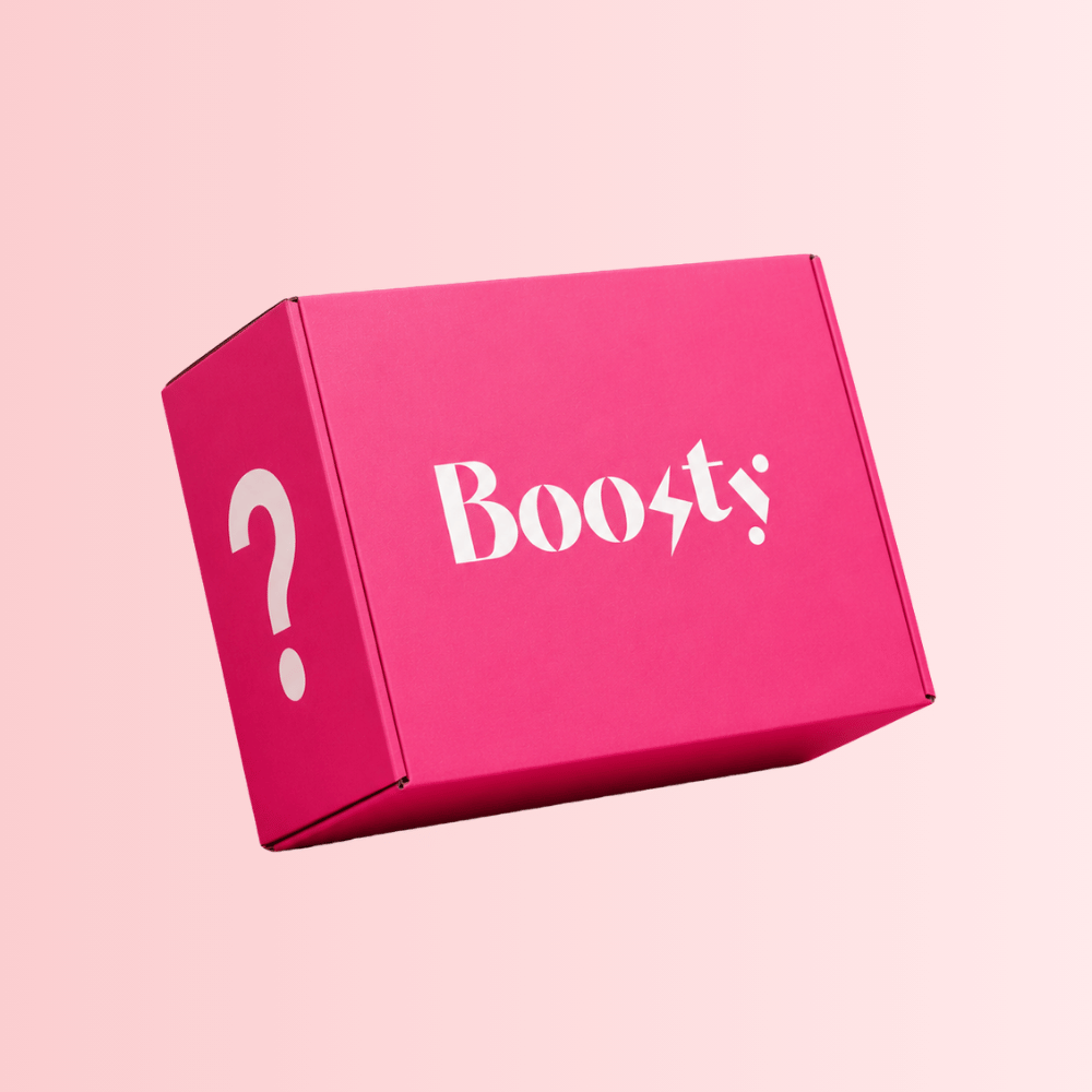 Pack surprise Boosty sur fond rose