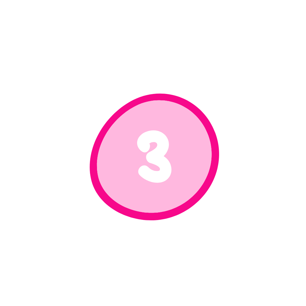 Chiffre 3 dans rond rose