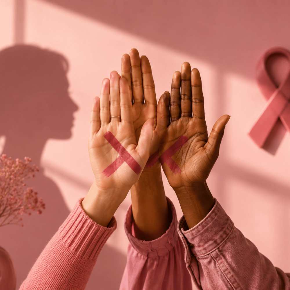 Mains de femmes qui expriment les violences faites aux femmes